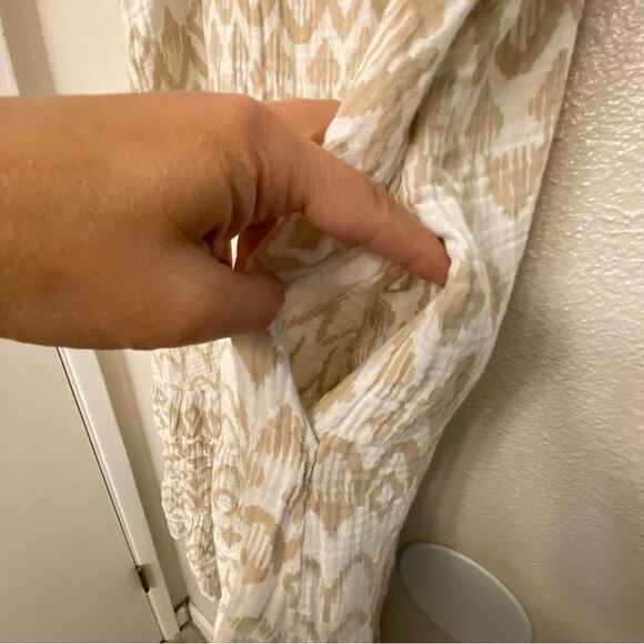 Sonoma Tiered Maxi Dress gauze muslin 100% Cotton Boho square neck oversized M - Picture 7 of 13